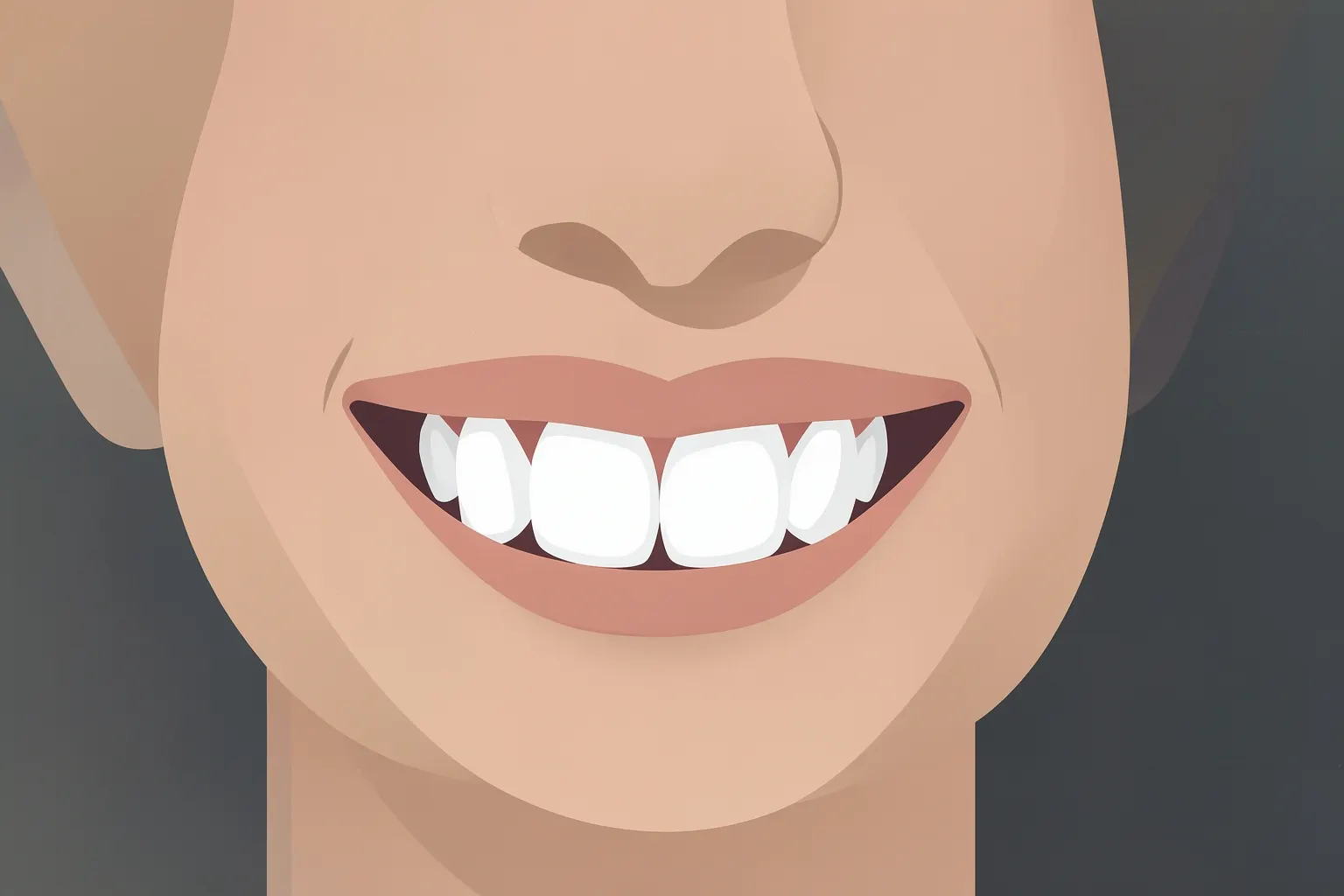 Close-up de um sorriso com dentes brancos e saudáveis, com um leve brilho.
