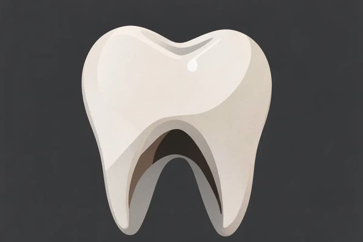 Close-up de um dente com uma cárie visível