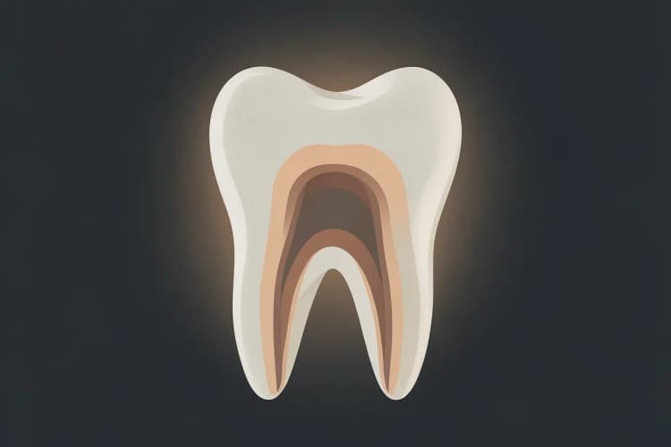Raio-X de um dente mostrando o canal radicular em detalhe.