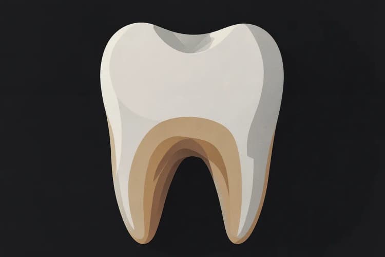 Close-up de um dente com cárie avançada.