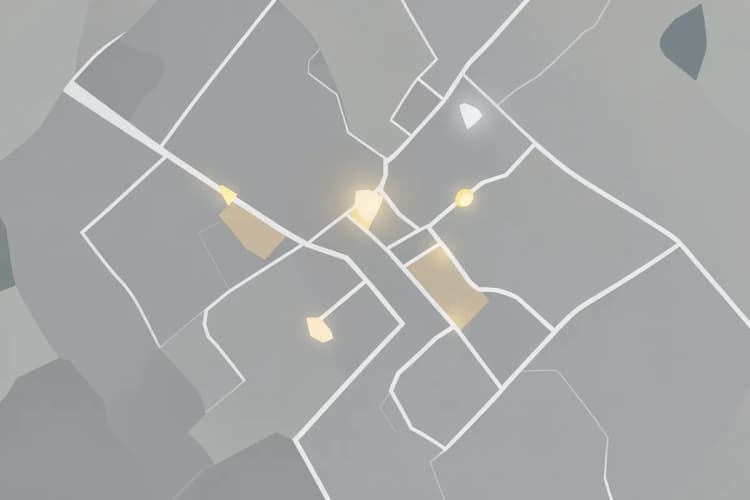 Mapa mostrando a localização de várias clínicas odontológicas de emergência.
