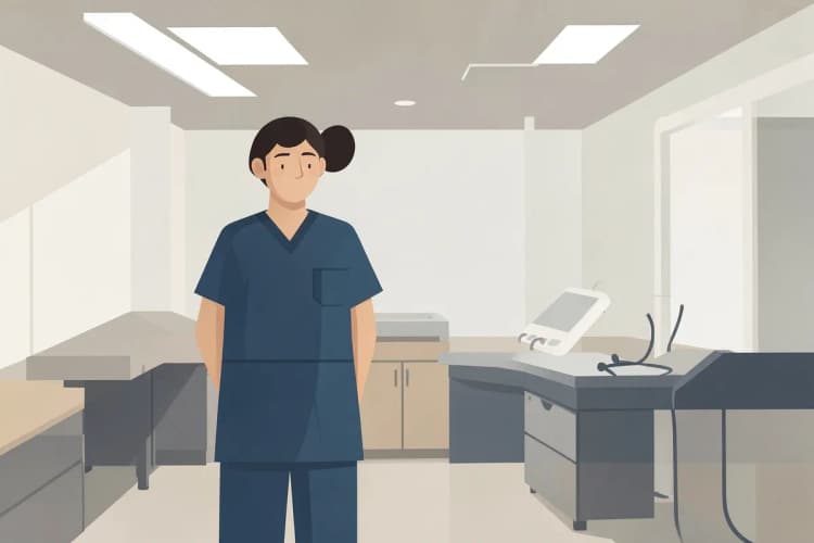 Odontologista de plantão em uma clínica, pronto para atender emergências
