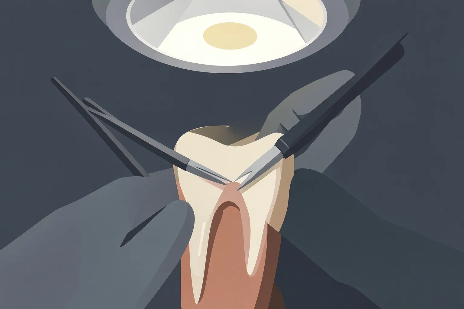 Close-up de um dente com um canal sendo tratado por um dentista