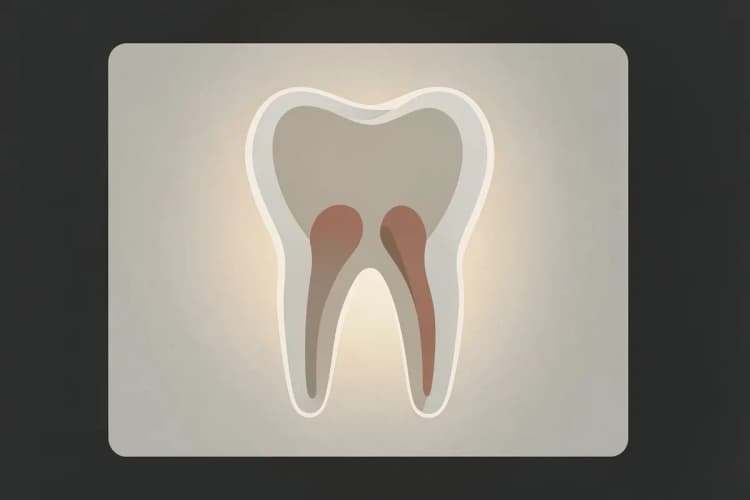 Radiografia de um dente mostrando a necessidade de canal.