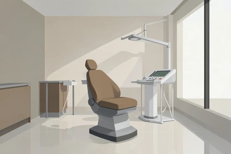 Clínica odontológica moderna com equipamentos de ponta
