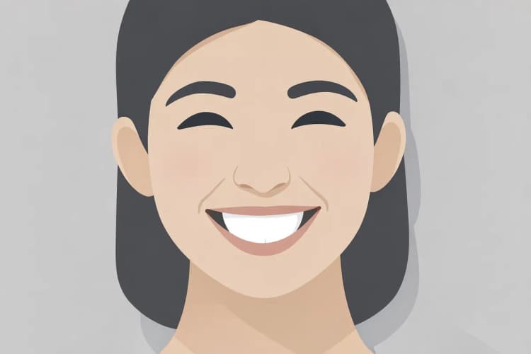 Um paciente sorrindo após um tratamento de canal bem-sucedido, mostrando um dente saudável.