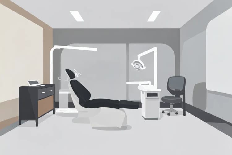 Clínica odontológica moderna com equipamentos de ponta