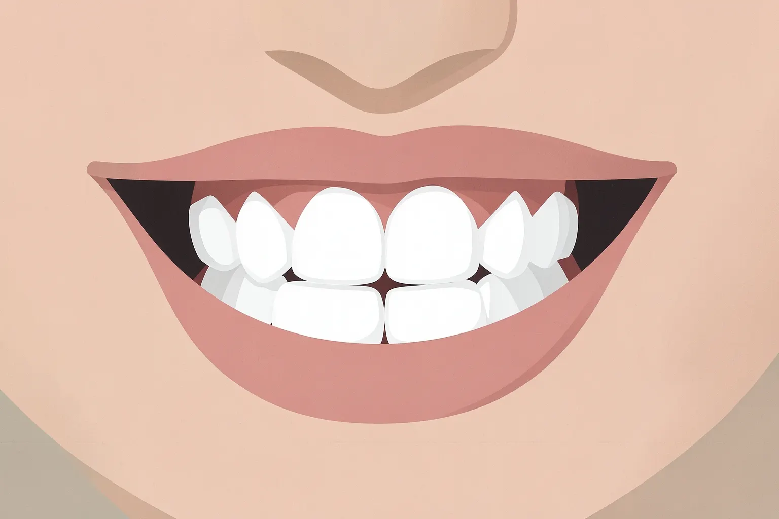 Close-up de um sorriso com dentes restaurados e brilhantes