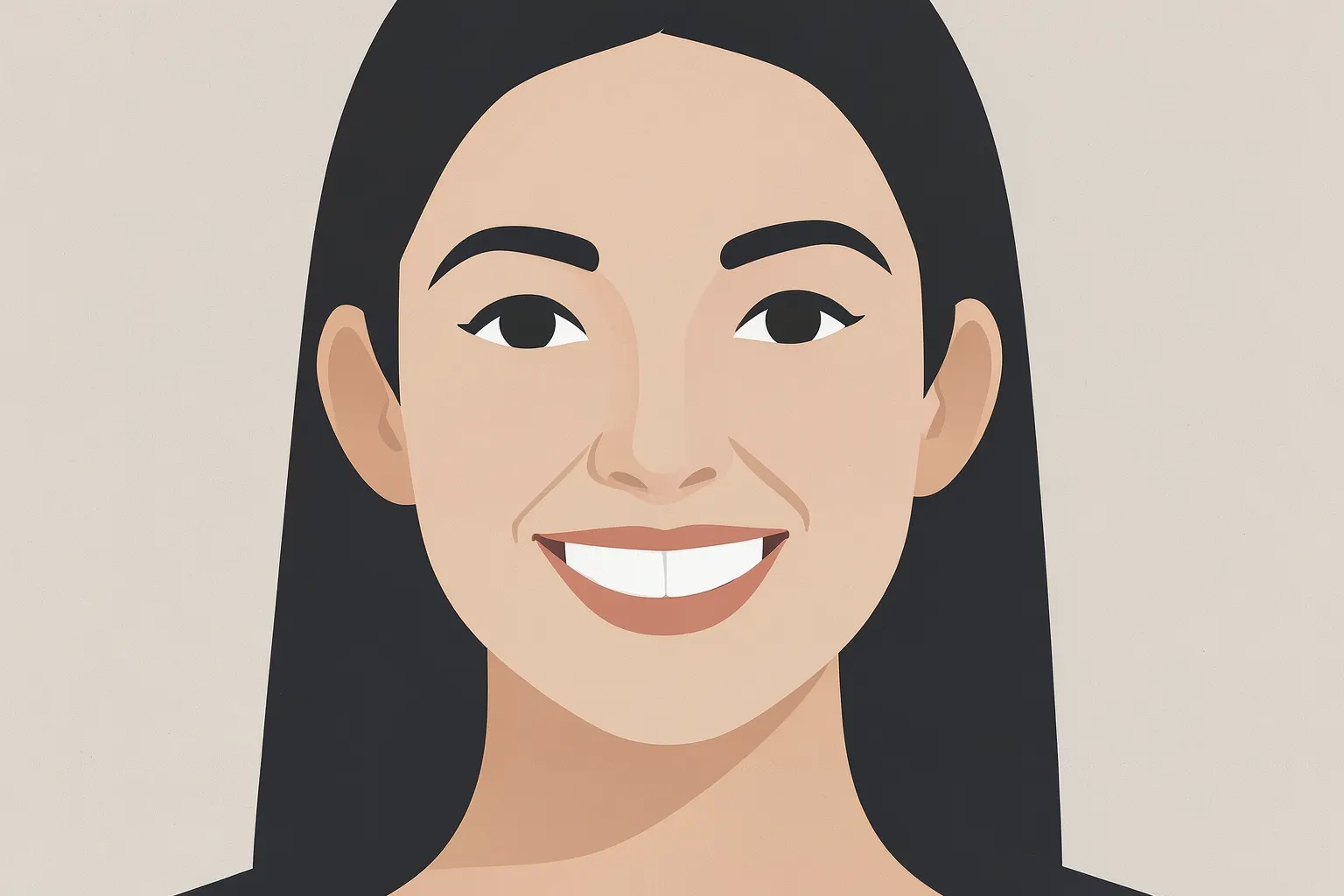 Mulher sorrindo com dentes brancos e saudáveis, close-up no rosto.