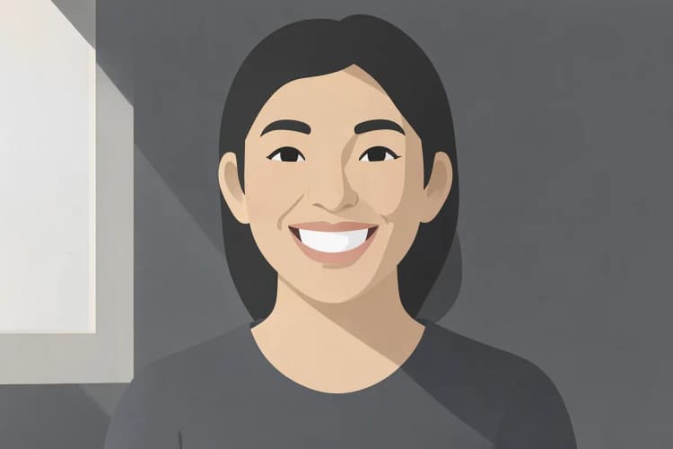 Paciente sorrindo após o tratamento, mostrando dentes saudáveis.