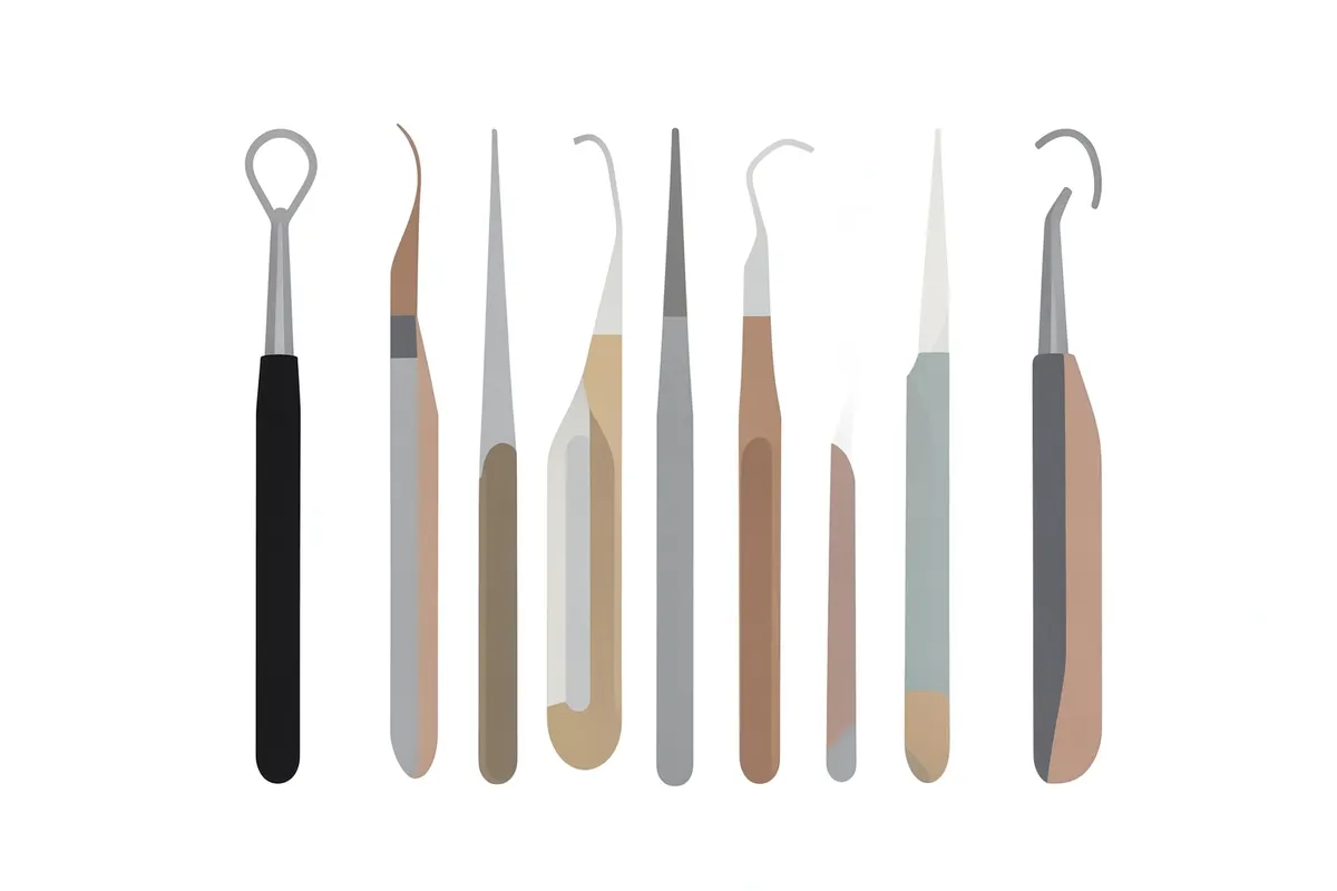Kit de instrumentos odontológicos para pós-tratamento de canal.